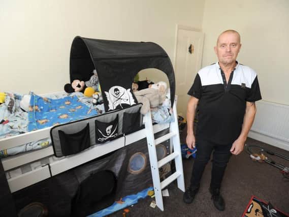Declan Shaw was horrified to find their sons room was burgled while he was asleep.