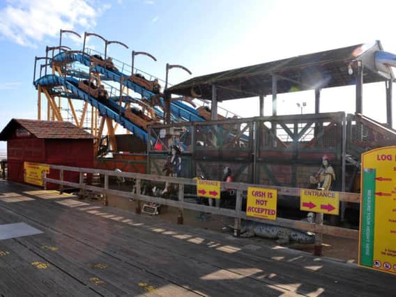 The log flume on South Pier before it was moved