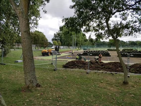 Workmen have been spotted at Stanley Park pulling up the old pitches