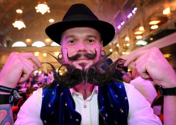 The British Beard and Moustache Championships were held at the Empress Ballroom in the Winter Gardens, Blackpool on Saturday. Competitors came from all over the UK and Europe to take part in the annual competition. Christian Feicht from Munich. Picture by Paul Heyes, Saturday August 18, 2018.