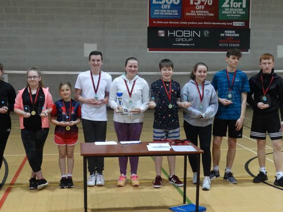 Warton Junior Badminton Club award winners