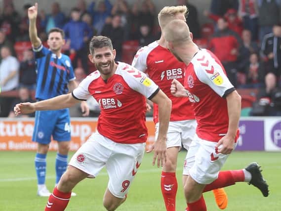 Ched Evans was on target for Town against Rochdale