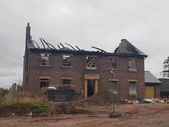 One in ten house fires in Lancashire are started deliberately, like this one at a home that was being built in Poulton.