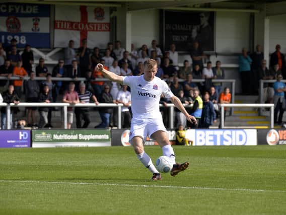 Danny Rowe scores against Dover Picture: STEVE MCLELLAN