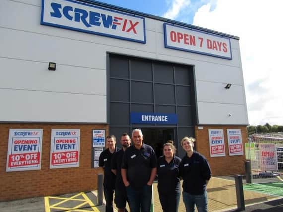 The Fleetwood Screwfix team. Pictured left to right are Paul Holden, Paul Mitchell, centre- store manager Gavin Matthew, Courtney Ryan and Sally Pepper