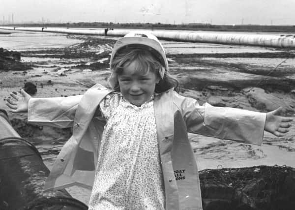 Six year old Lyndsey Denham at the Clifton water treatment site, in 1981