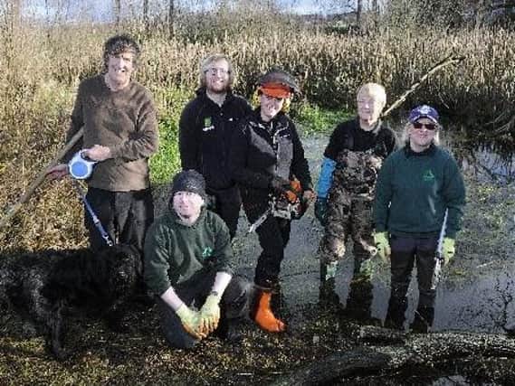 Conservation team at Blackpool North pond trail.
