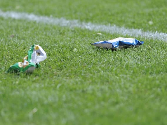 Crisps on the pitch at the Valley