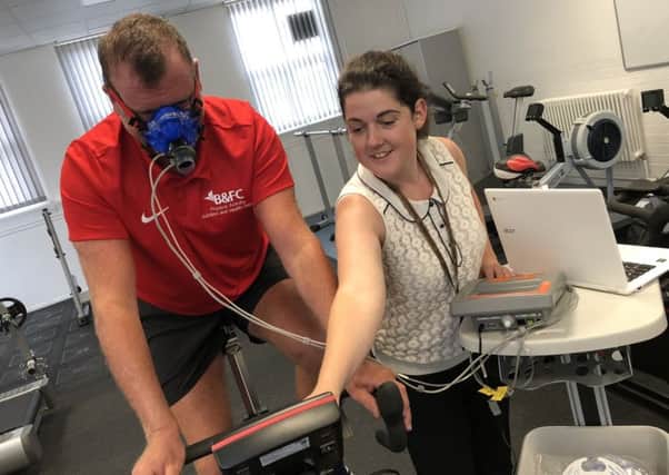Nicole Booth, tutor in the sports department at Blackpool And The Fylde College in the lab