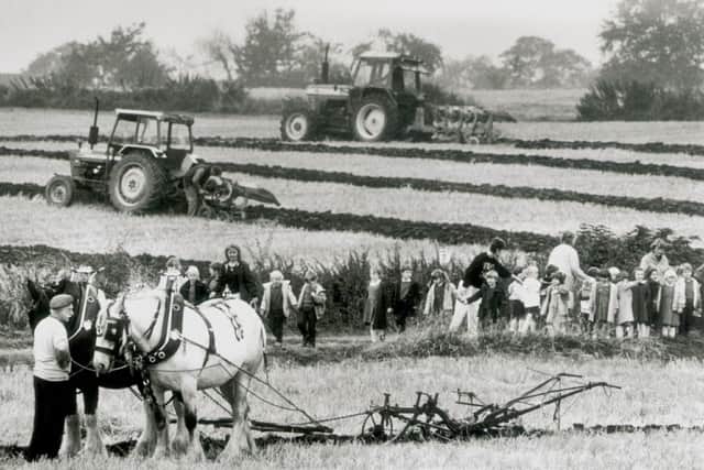 Ploughing match in Lancashire in the 1980s