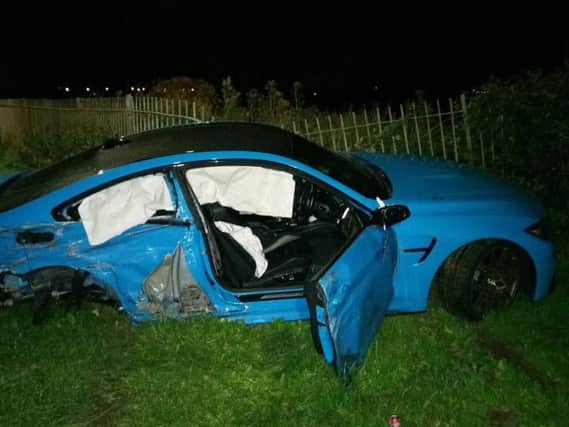 The wreckage of the car (Picture: Lancashire Road Police)