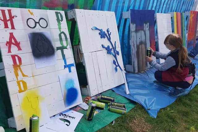 Spray painting activity at Highfield Park Road in South Shore.