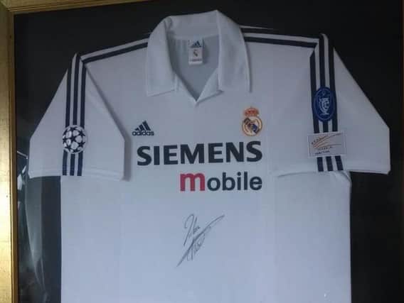 Framed Real Madrid shirt signed by French legend and ex-boss Zinedine Zidane