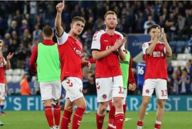 Joe Maguire applauds the fans in what will be his last appearance for Fleetwood until after January 1.