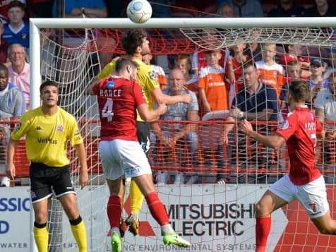 Brewitt in action for the Coasters at Ebbsfleet on Saturday