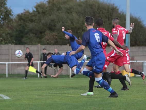 Ben Reader scores the winning goal for Gate  Picture: IAN DAVIES