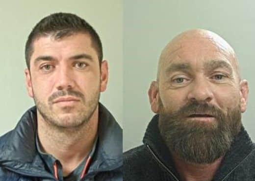 Stuart Ashley (pictured, left), 34, of no fixed address and Stuart McBride (pictured, right), 46, of Oxford Road, Blackpool, were sentenced at Preston Crown Court yesterday (Tuesday, September 4).