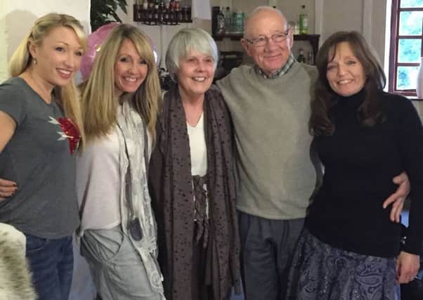 Derek Watson with (from left) grand-daughter Tracey Appleby, daughter Sarah Palmer, second wife Janet and daughter Angela Appleby.
