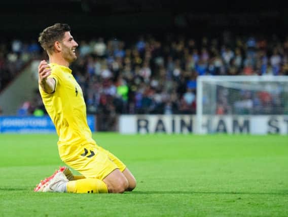 Ched Evans celebrates scoring at Sunderland
