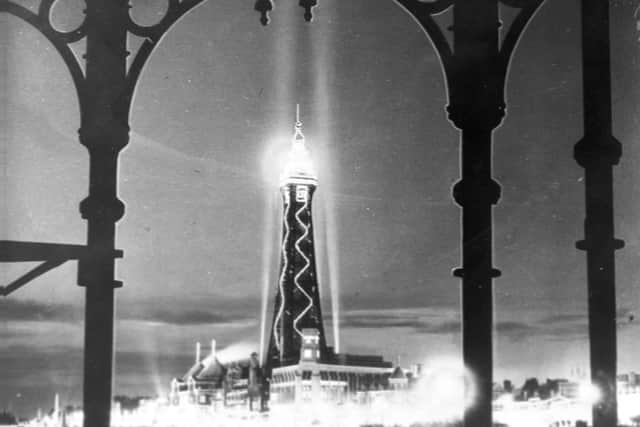 Blackpool Tower and Illuminations, pictured in September 1938