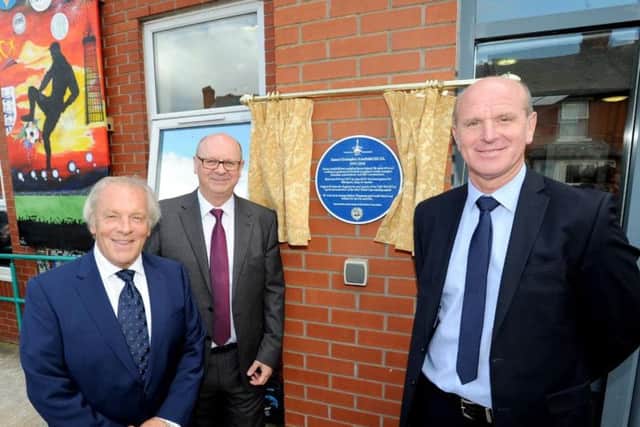 Gordon Taylor from the PFA with Duncan and John Armfield