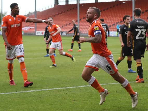 Jay Spearing bagged his first goals for Blackpool