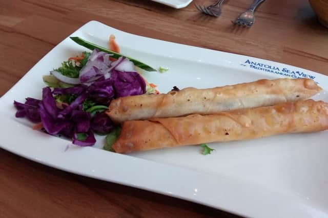 Cheese pastries starter at Anatolia Sea View restaurant, St Annes