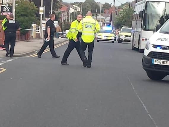 The scene in Hornby Road, Blackpool. Picture: Danny Cronin