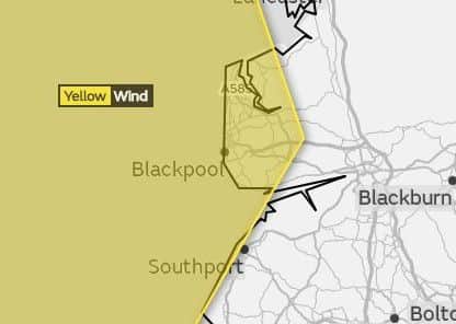 The Met Office's weather warning is in place from 6pm on Monday until the following day (Picture: Met Office)