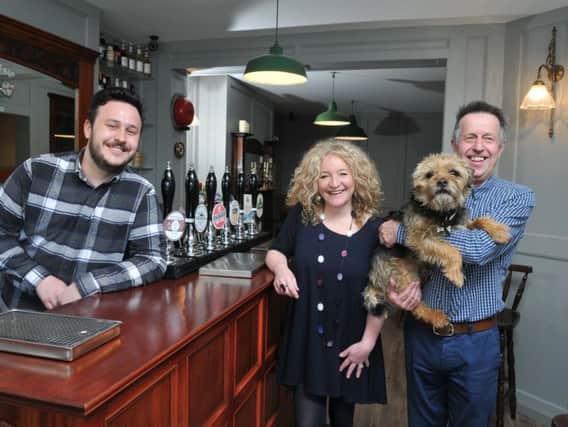Right to left, Val Julie and Nick McCann at the Little Bare micropub