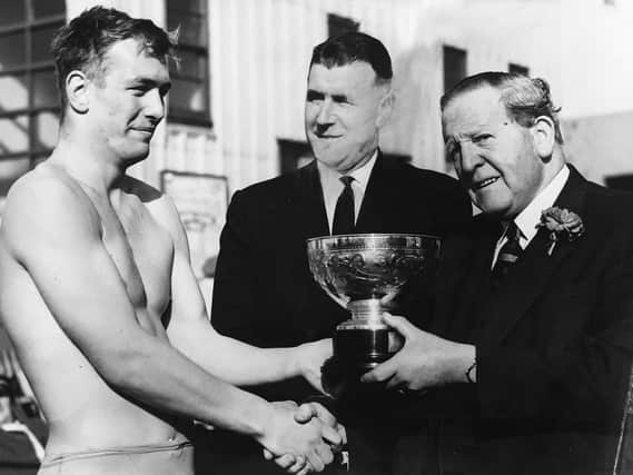 Peter Walker receives his trophy in 1963