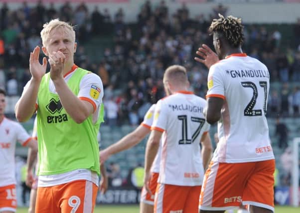 Mark Cullen scored the only goal for Blackpool in their victory at Plymouth Argyle