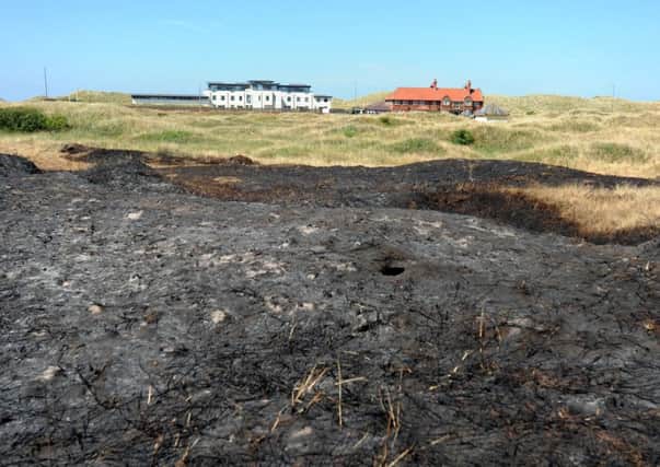 Aftermath of  the fire on St Annes Nature Reserve