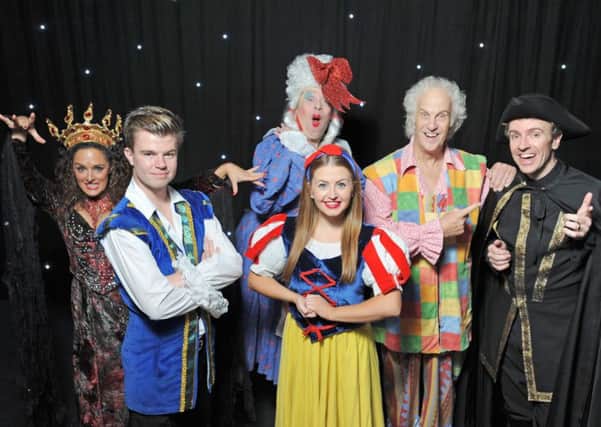 The cast of this years Lowther Pavilion panto Snow White and the Seven Dwarfs