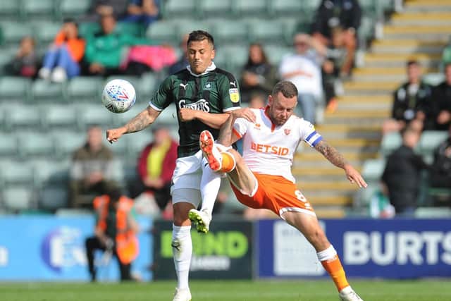 Jay Spearing in action at Plymouoth