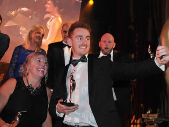 Henry Hargreaves on stage at the BIBAS awards