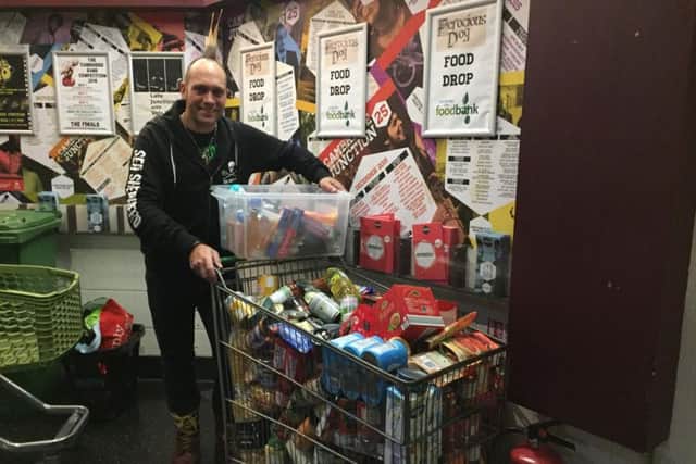 The Charity Food Drop is a feature of every Ferocious Dog gig