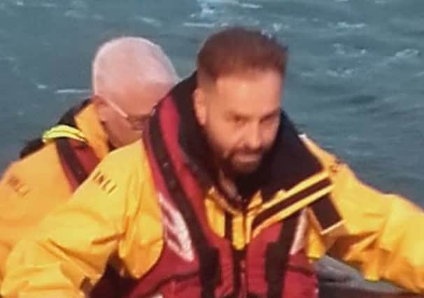 Fleetwood singer Alfie Boe swapped his slick suit for a life jacket as he joined Fleetwoods RNLI volunteers for training.