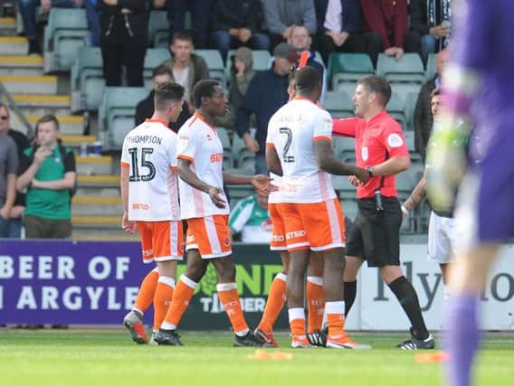 The red cards were shown during injury time when Blackpool were clinging on to their 1-0 lead