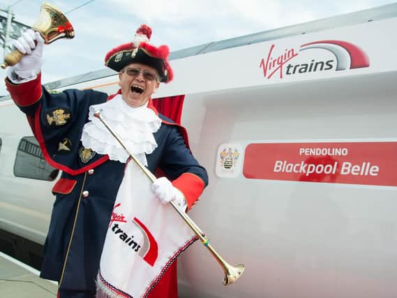 At the unveiling of Virgins new Blackpool Belle train this year.