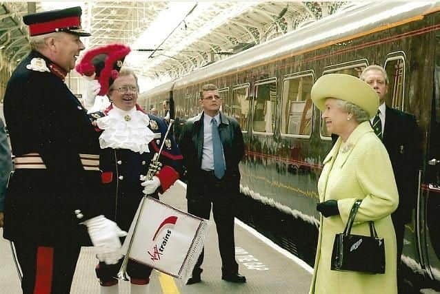 Meeting the Queen at Preston train station.