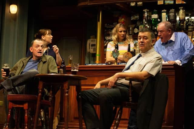 Actors Craig Cash, Lisa Millett, Laura Woodward, Phil Mealey and John Henshaw in the live stage show of Early Doors