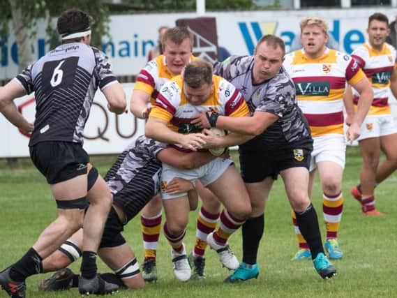 Adam Lewis  scored Fylde's first-half try but was then forced off injured