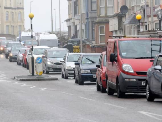 Traffic in the town centre due to roadworks on the Promenade and Talbot Road