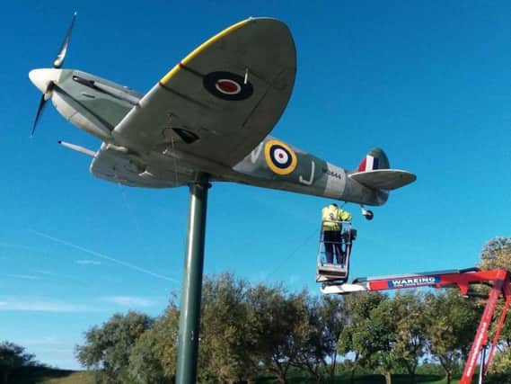 Fairhaven's replica Spitfire removed for refurbishment by Waerings of Wrea Green