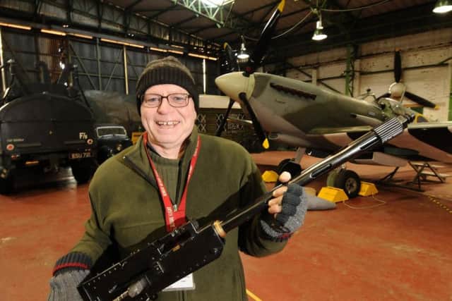 Volunteer Paul Lomax at the Blackpool aviation museum