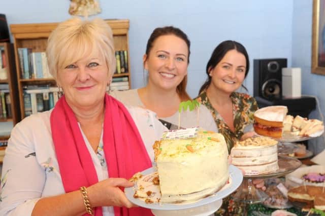 Macmillan Coffee Morning at St Wulstan's and St Edmund's.  Pictured are Beverley Bruckman, Bex Peoples and Danielle Bond.
