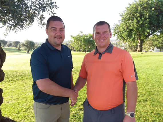 Gazette Matchplay champion Chris Boyes (left) and runner-up Chris Nay Picture: BILL JOHNSON