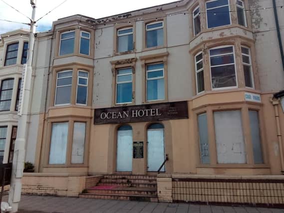 The boarded up former Ocean Hotel