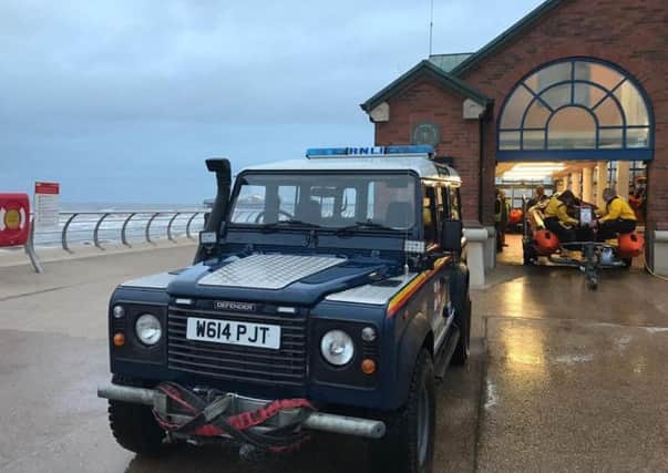An RNLI lifeboat was called out after a distressed tourist was seen in the sea behind the Metropole near to North Pier (Picture: RNLI Blackpool/Facebook)